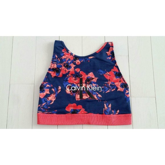CALVIN KLEIN Retro CK Bralette Blue Inverted Floral ( M ) - Picture 3 of 4